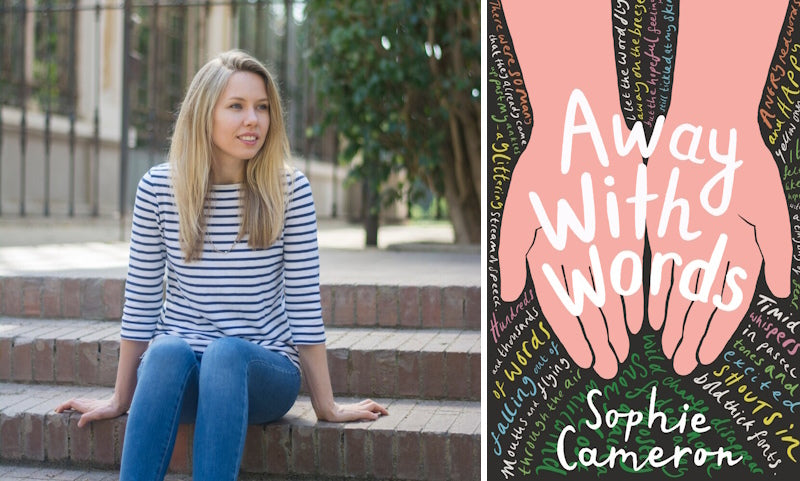 Away With Words by Sophie Cameron. Book cover and author photo.