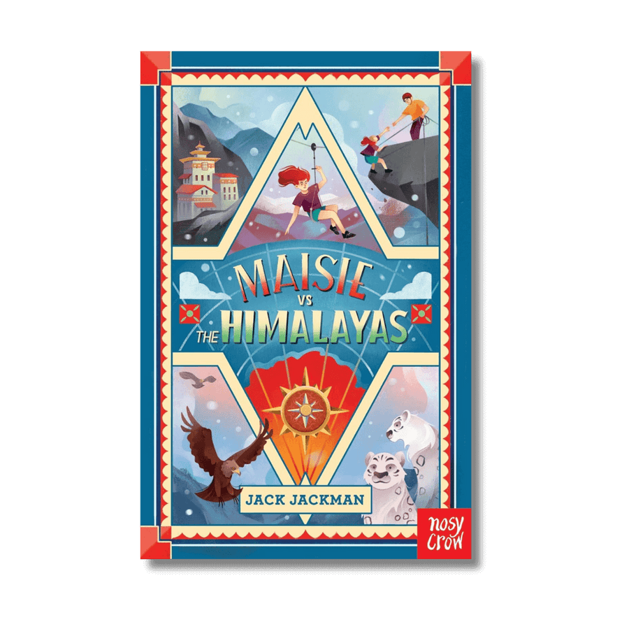 Book cover of 'Maisie vs the Himalayas' by Jack Jackman with colorful design elements.