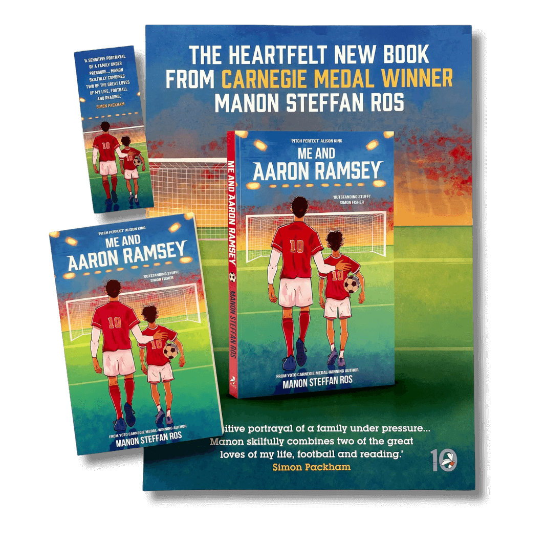Me and Aaron Ramsey by Manon Steffan Ros with poster and bookmark