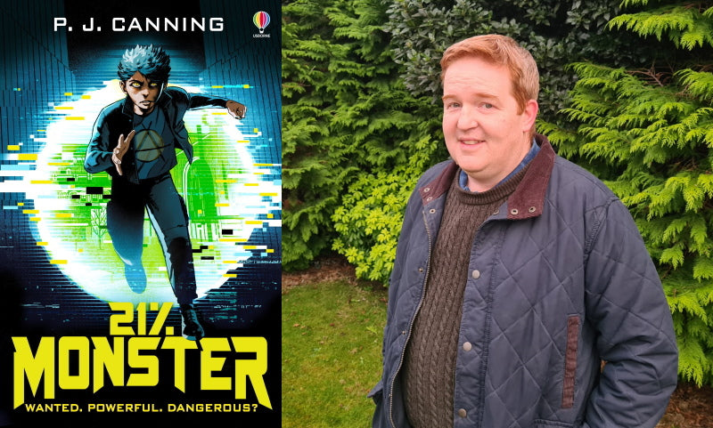 21% Monster by P.J. Canning. Book cover and author photo.