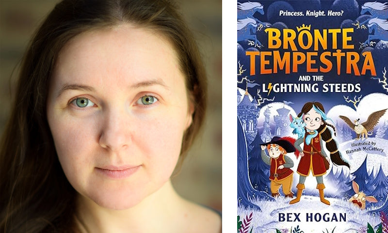 Bronte Tempestra and the Lightning Steeds by Bex Hogan. Book cover and author photo.
