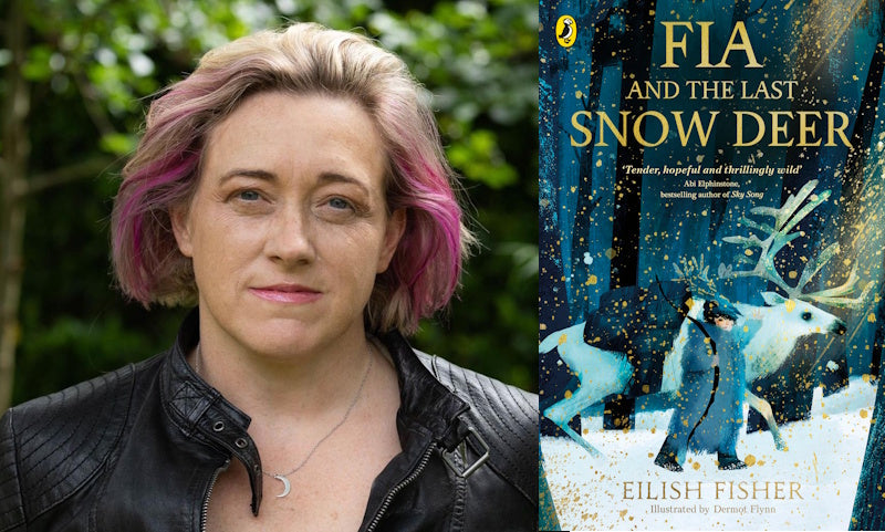 Fia and the Last Snow Deer by Eilish Fisher. Book cover and author photo.