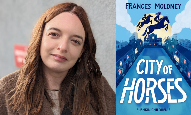 City of Horses by Frances Moloney. Book cover and author photo.