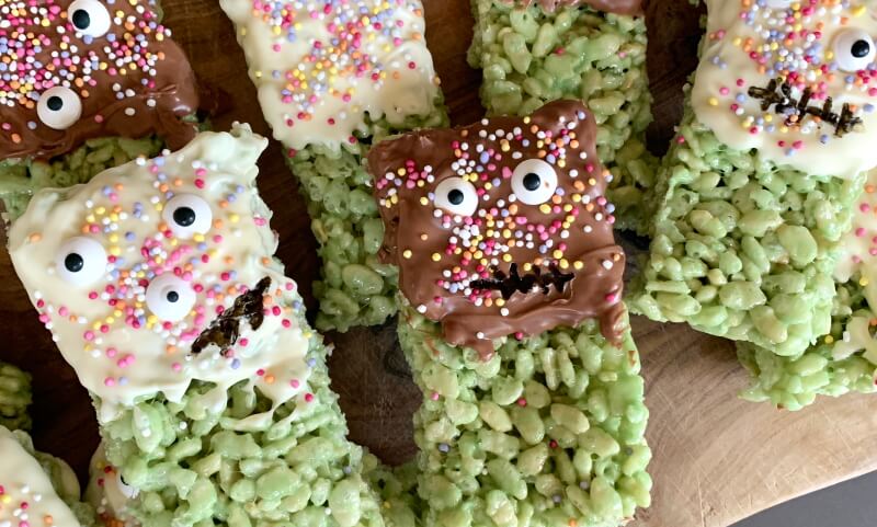 Rice crispy monsters: a great Halloween food idea for kids
