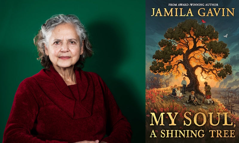 My Soul, A Shining Tree by Jamila Gavin. Book cover and author photo.