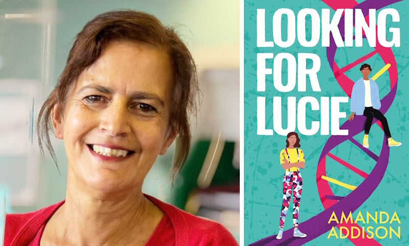 Looking for Lucie by Amanda Addison. Book cover and author photo.