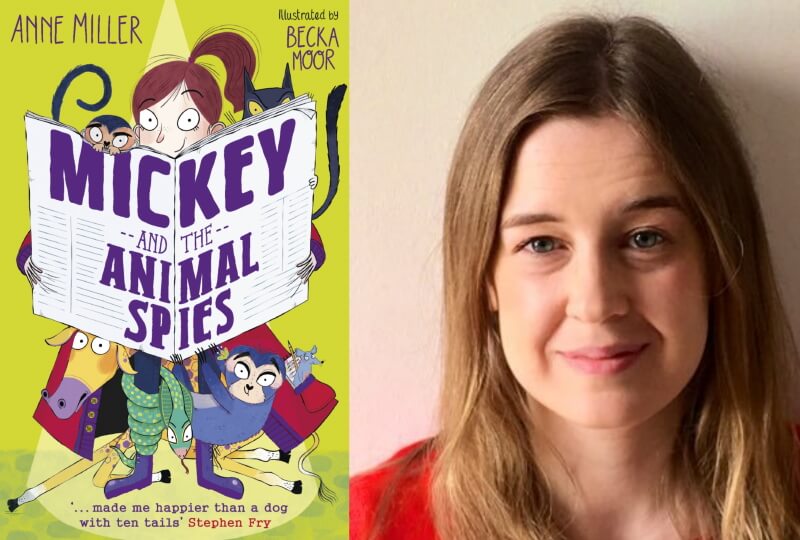 Mickey and the Animal Spies book cover and author Anne Miller, who talks about detective stories for kids.