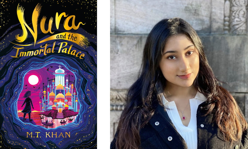 Nura and the Immortal Palace by M.T. Khan. Book cover and author photo.