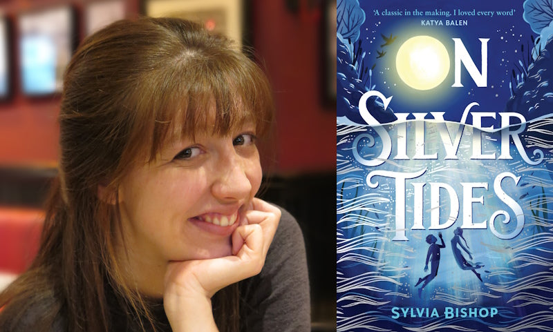 On Silver Tides by Sylvia Bishop. Book cover and author photo.