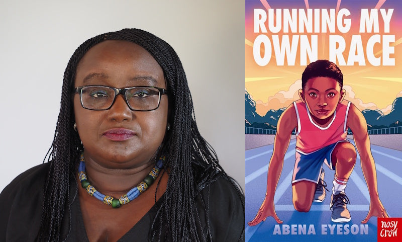 Running My Own Race by Abena Eyeson. Book cover and author photo.