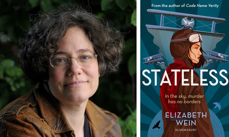 Stateless by Elizabeth Wein. Book cover and author photo.