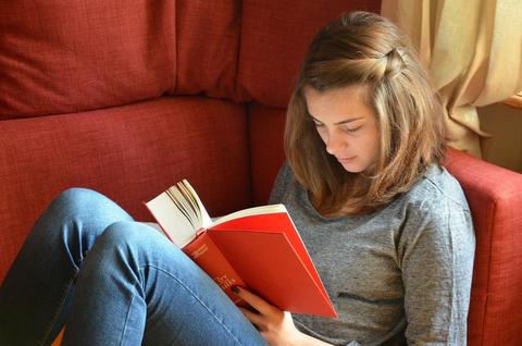 Teenager reading.