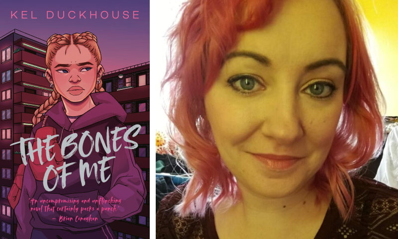 The Bones of Me by Kel Duckhouse. Book cover and author photo.