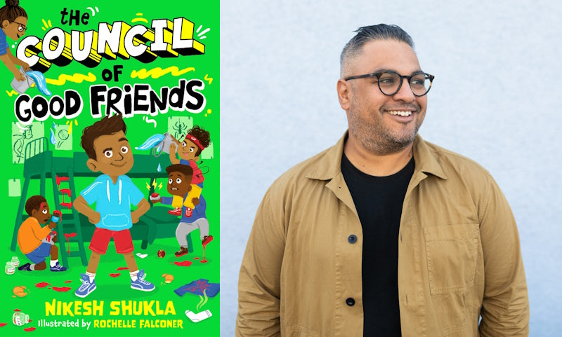 The Council of Good Friends by Nikesh Shukla. Book cover and author photo.