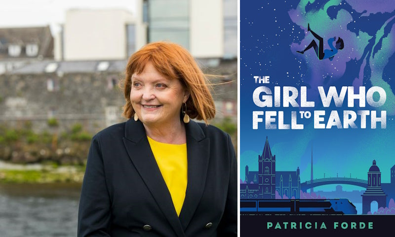The Girl Who Fell to Earth by Patricia Fforde. Book cover and author photo.