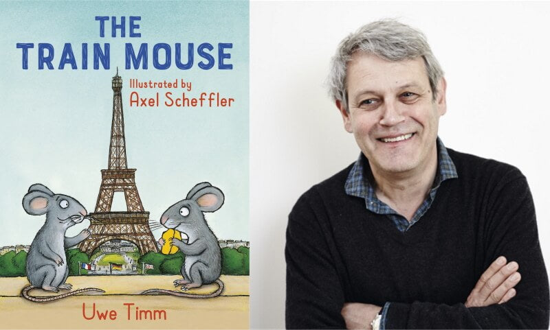 The Train Mouse by Uwe Timm illustrated by Axel Scheffler. Book cover and illustrator photo.