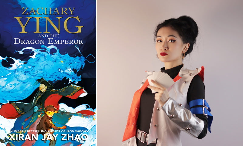 Zachary Ying and the Dragon Emperor by Xiran Jay Zhao. Book cover and author photo.