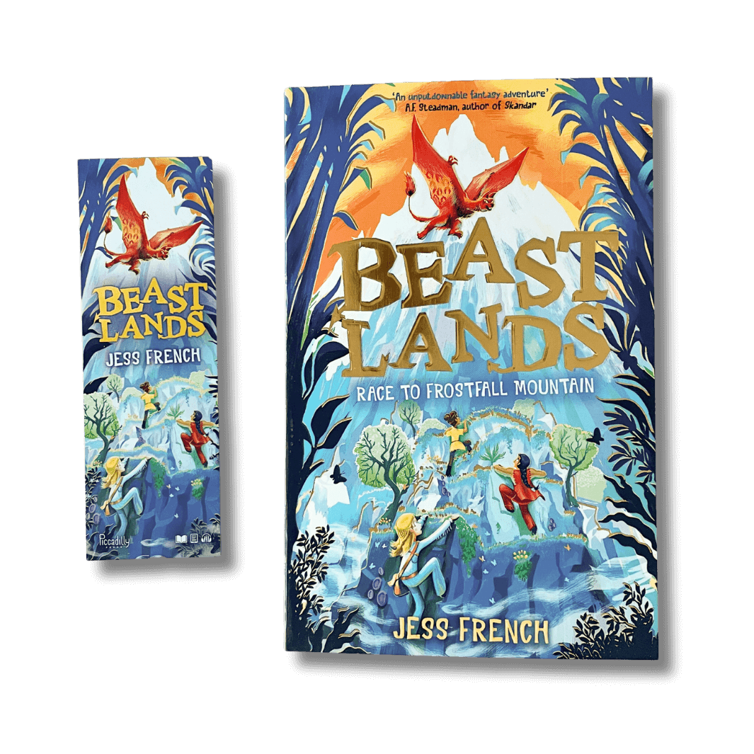 Beast Lands: Race to Frostfall Mountain by Jess French with accompanying bookmark