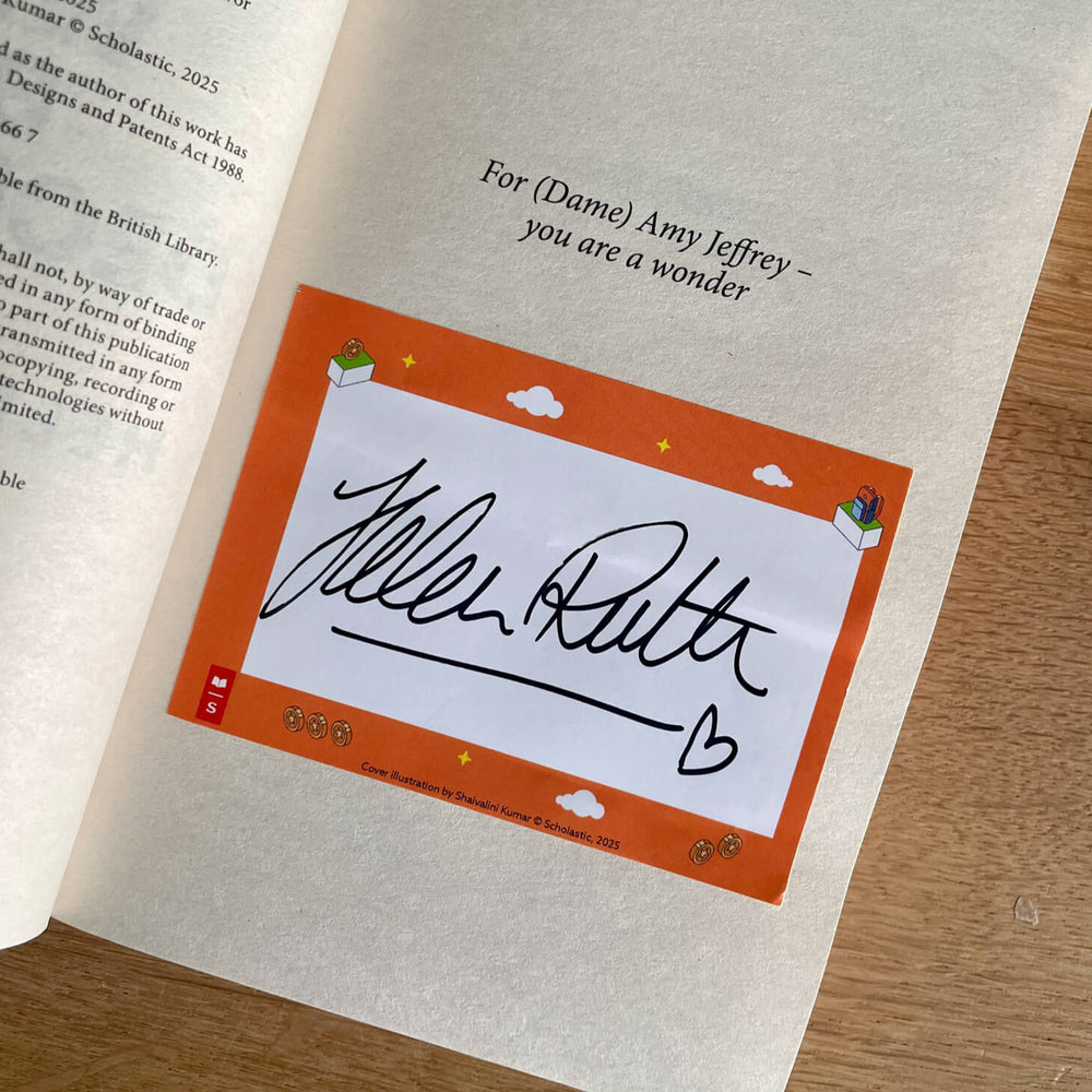 Bookplate signed by Helen Rutter in The Boy With Big Decisions