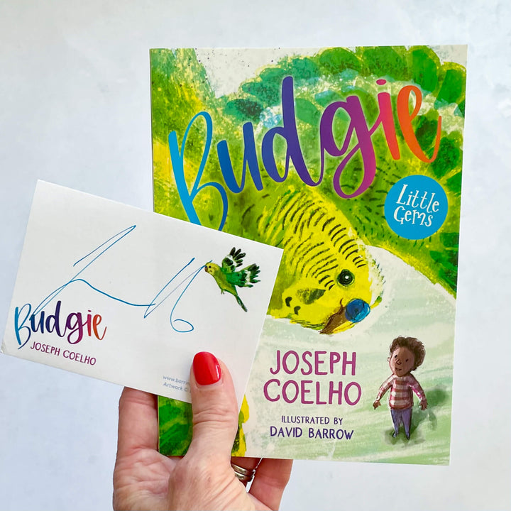 Budgie by Joseph Coelho with a bookplate signed by the author