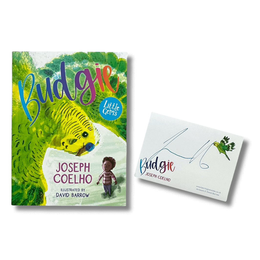 Budgie by Joseph Coelho with a bookplate signed by the author