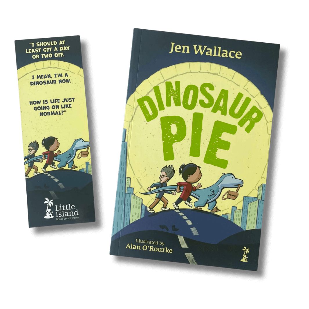 Dinosaur Pie by Jen Wallace with accompanying bookmark