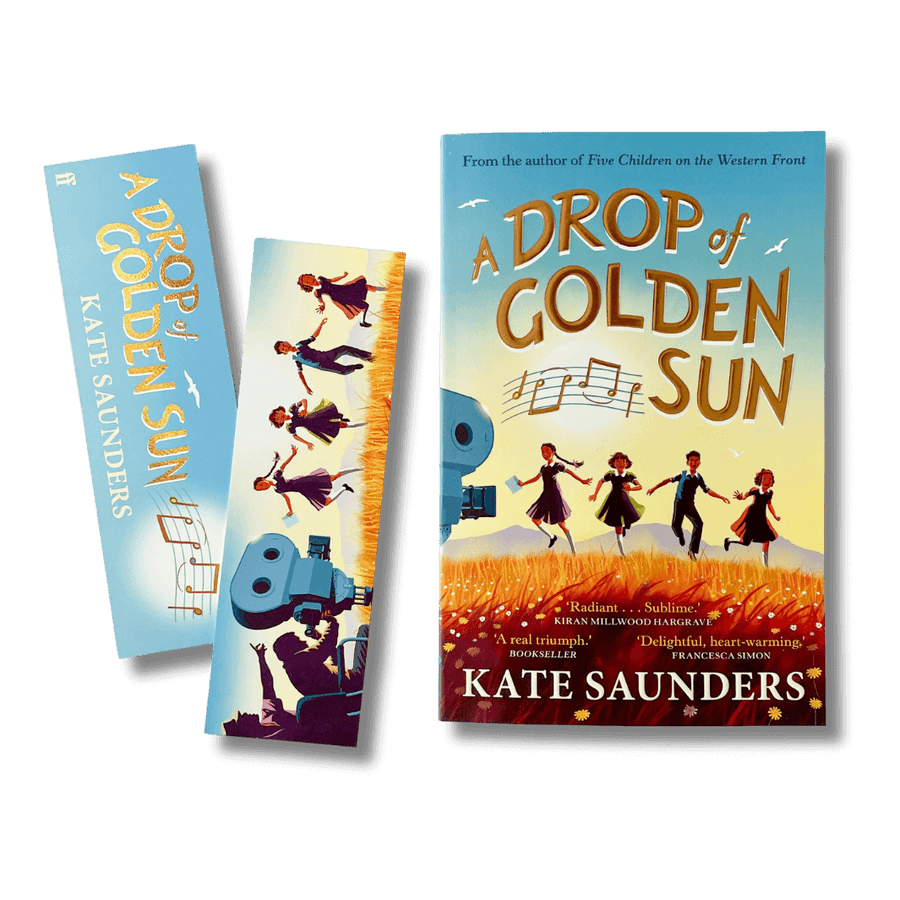 A Drop of Golden Sun by Kate Saunders with accompanying bookmark