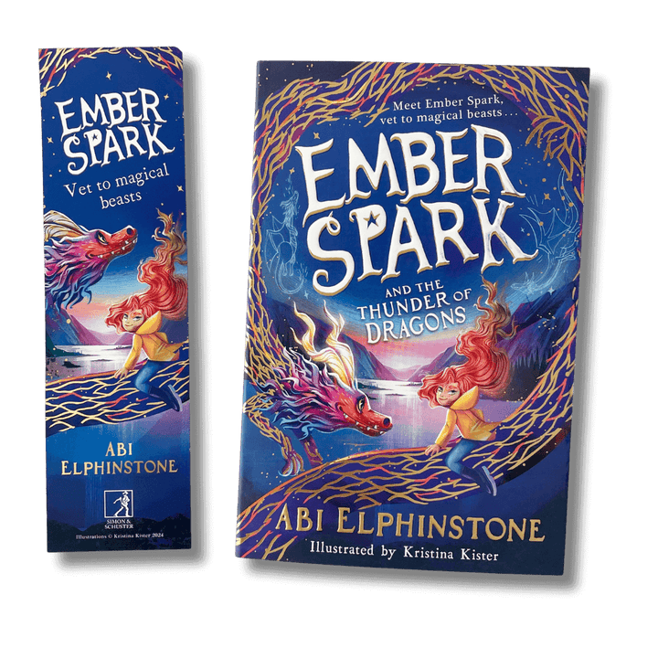 Ember Spark and the Thunder of Dragons by Abi Elphinstone with accompanying bookmark