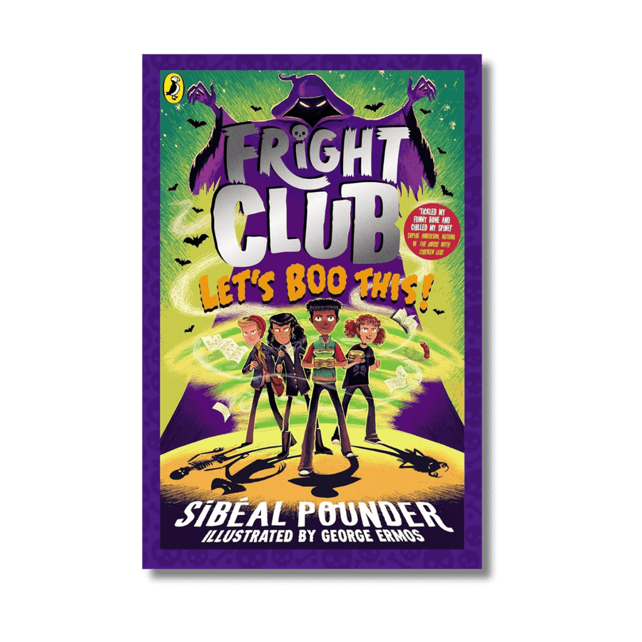 Book cover of 'Fright Club: Let's Boo This!' by Sibeal Pounder with colorful design and characters.