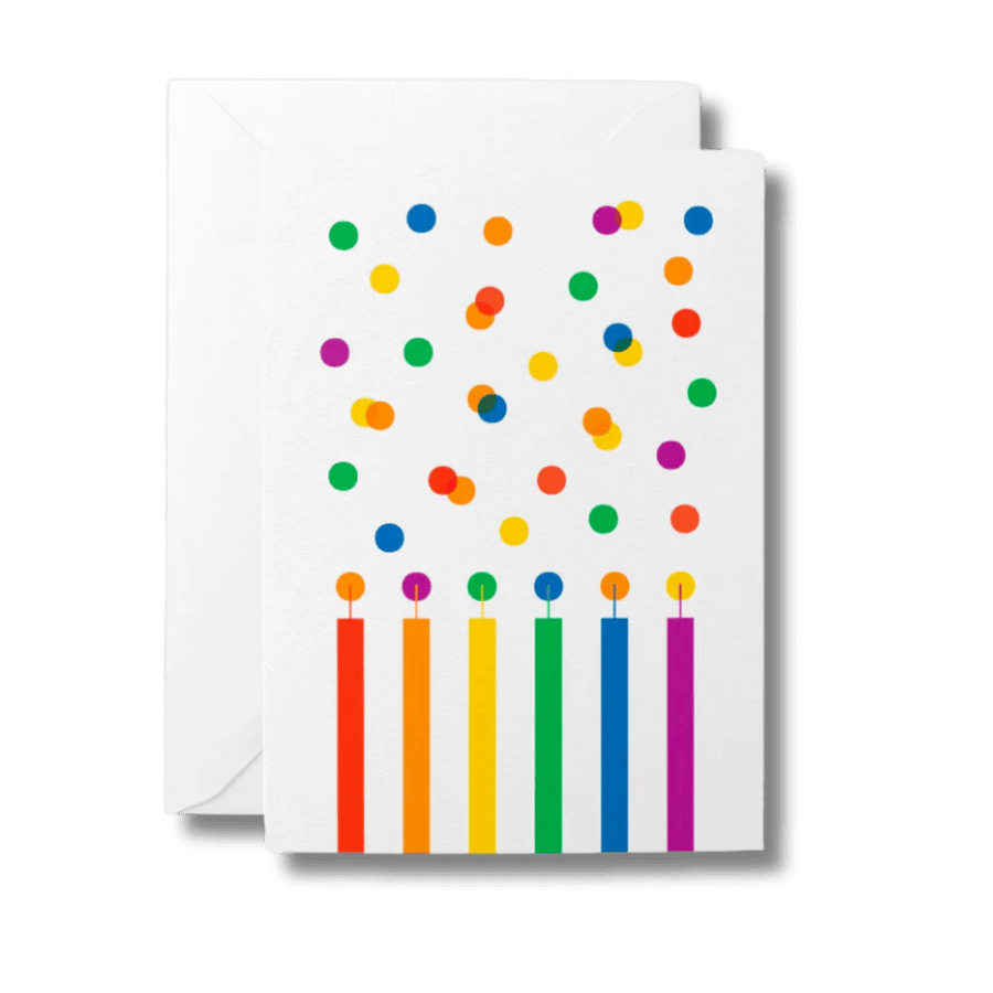 Greeting card  with colourful illustration of birthday candles