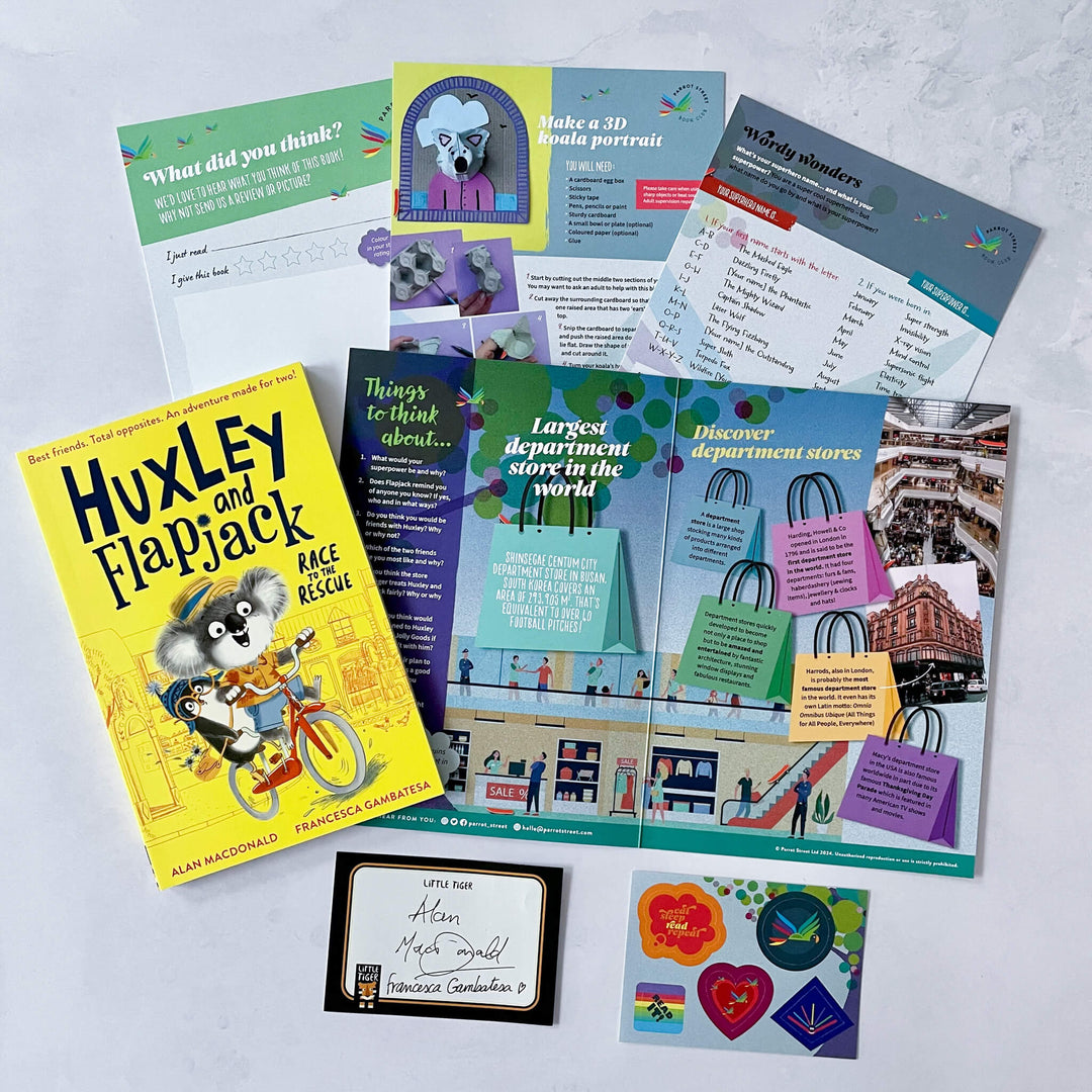 Huxley and Flapjack: Race to the Rescue chapter book and activity pack