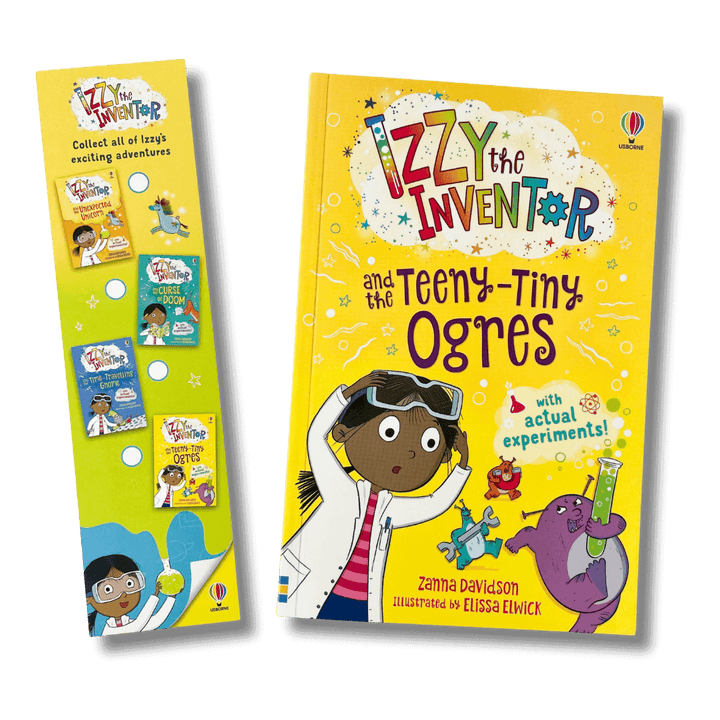 Izzy the Inventor and the Teeny-Tiny Ogres by Zanna Davidson with bookmark