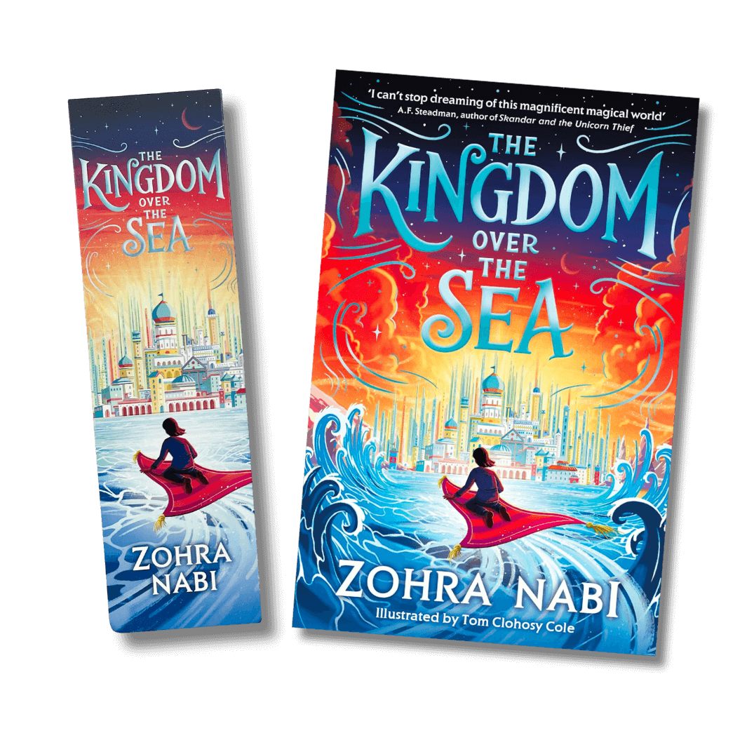 The Kingdom Over the Sea by Zohra Nabi and an accompanying bookmark