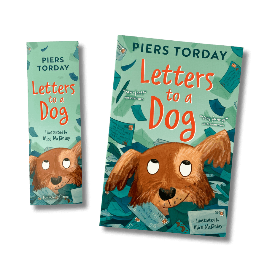 Cover of Letters to a Dog by Piers Torday with accompanying bookmark