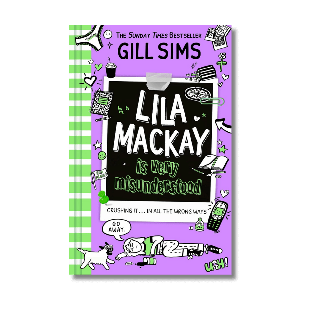 Book cover of 'Lila Mackay is Very Misunderstood' by Gill Sims with colorful design elements.