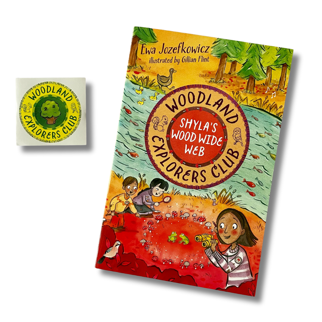 Shyla's Wood Wide Web by Ewa Jozefkowicz with Woodland Explorers Club sticker