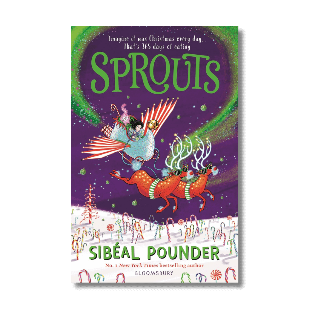 Book cover of 'Sprouts' by Sibéal Pounder with colorful illustration and text.