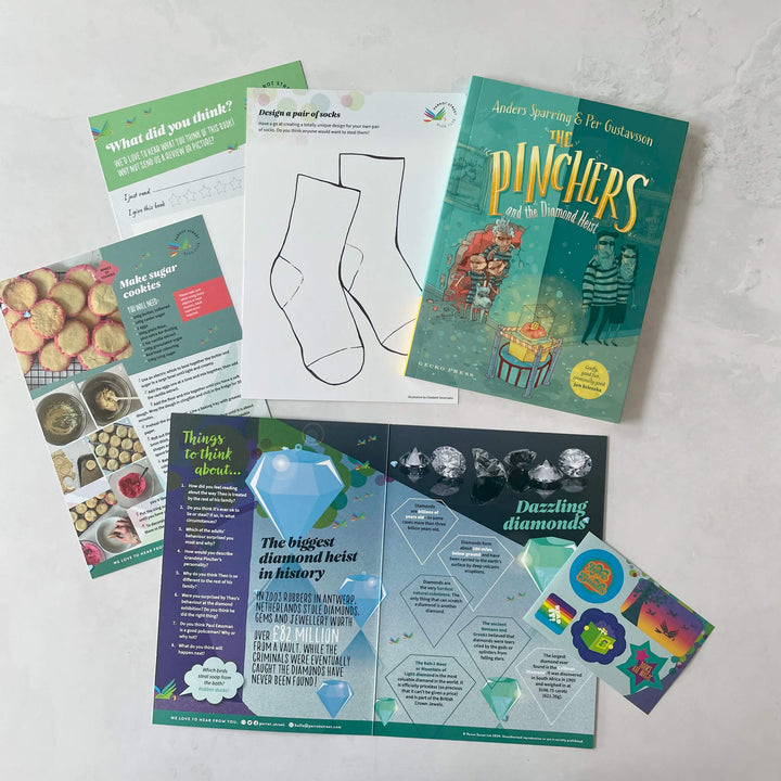 The Pinchers and the Diamond Heist chapter book and activity pack