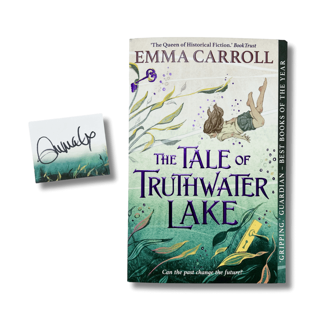 The Tale of Truthwater Lake by Emma Carroll with a bookplate signed by the author