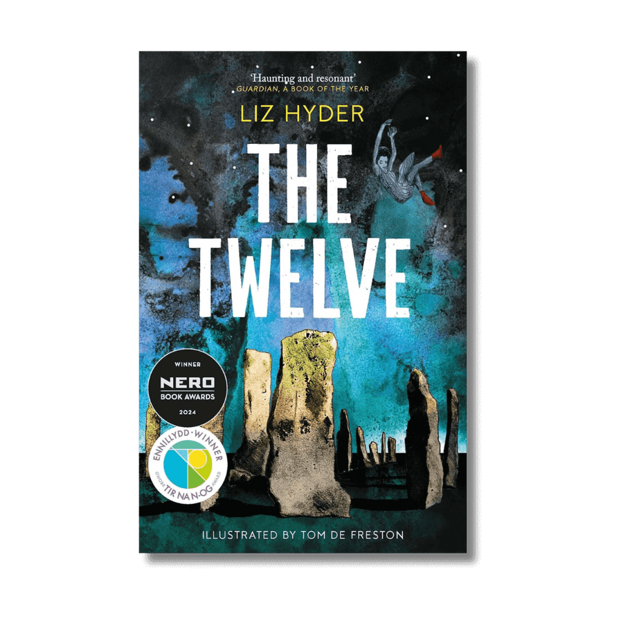 Book cover of 'The Twelve' by Liz Hyder with illustrations and text on a dark background