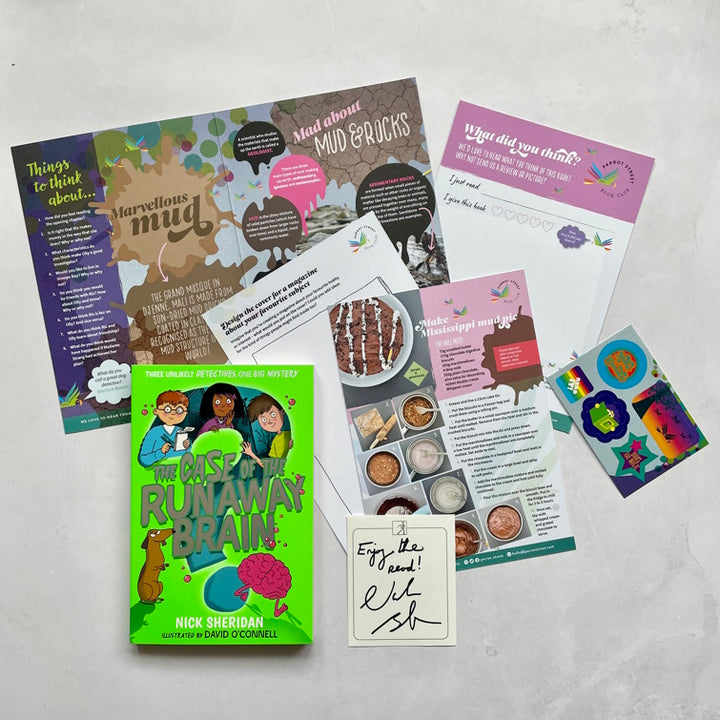 The Case of the Runaway Brain chapter book and activity pack