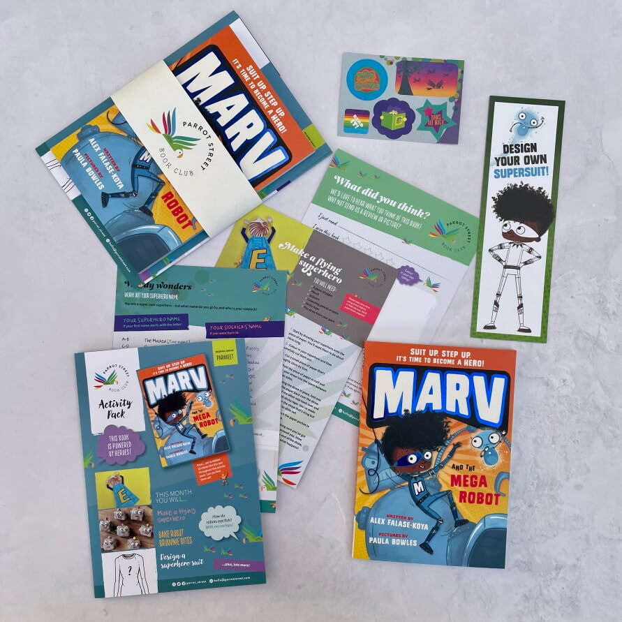 Marv and the Mega Robot chapter book and activity pack